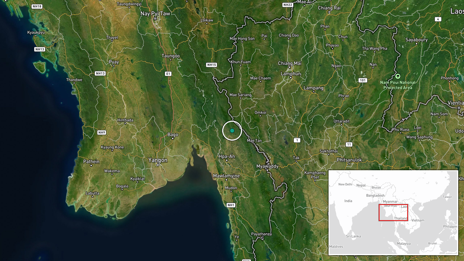 Karen State, Myanmar — Report location map