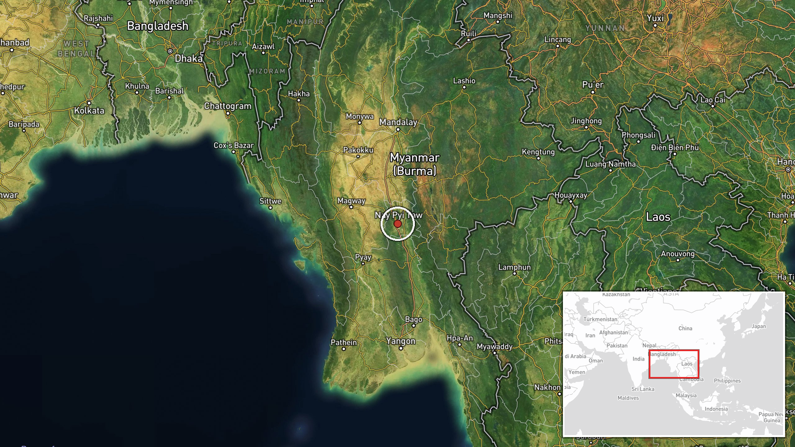Myanmar (location not reported) — Deployment location map