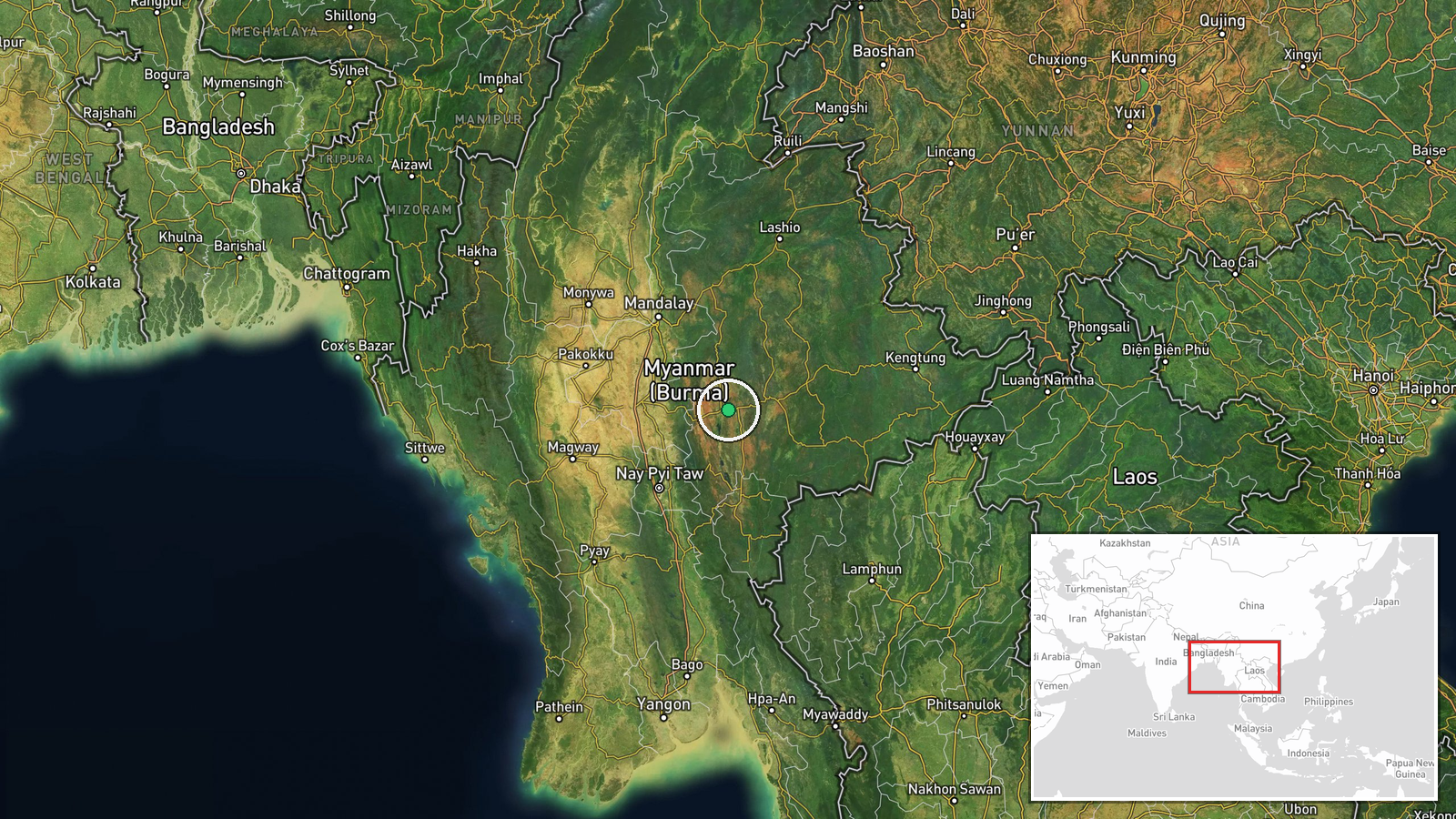 Myanmar (location not reported) — Police Operation location map
