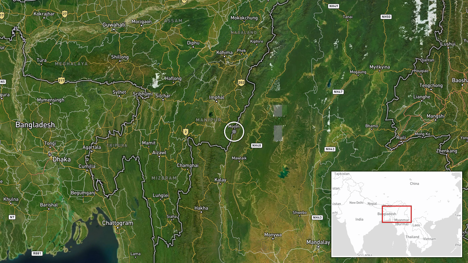 Myanmar-India border trade zone, Myanmar — Report location map