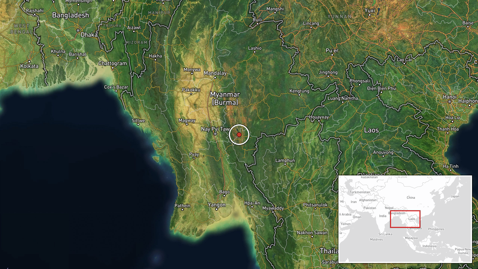 Mobye, Shan State, Myanmar — UAS Strike location map