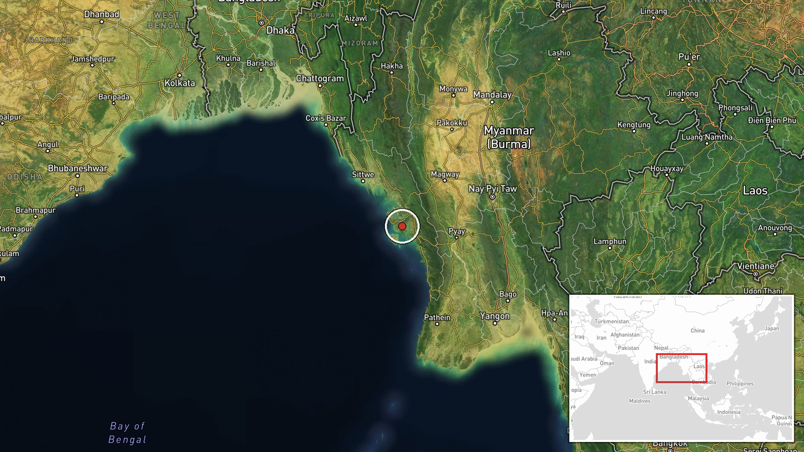 Kyaukphyu, Rakhine State, Myanmar — Report location map