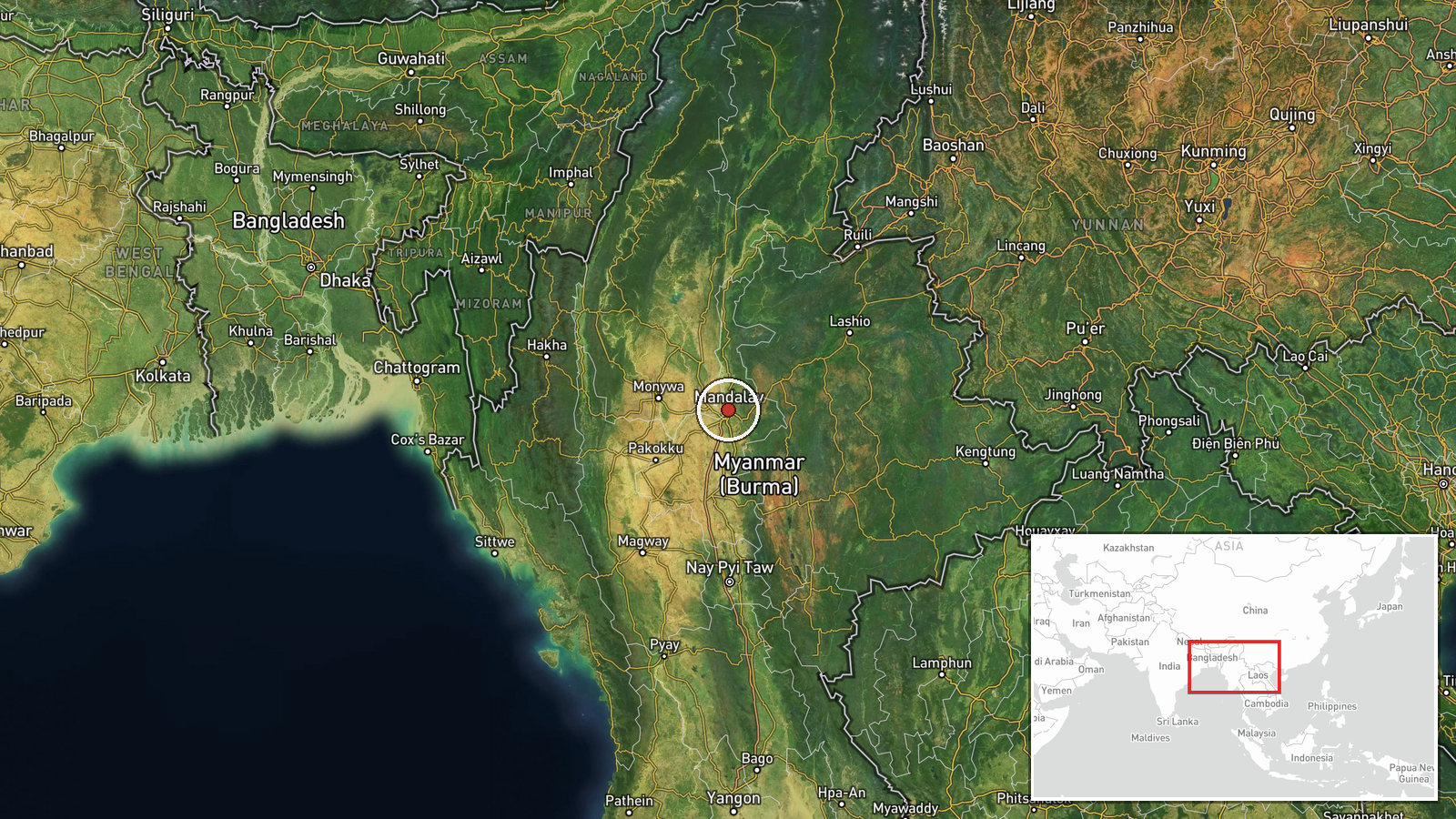 Mandalay, Mandalay Region, Myanmar — Security location map