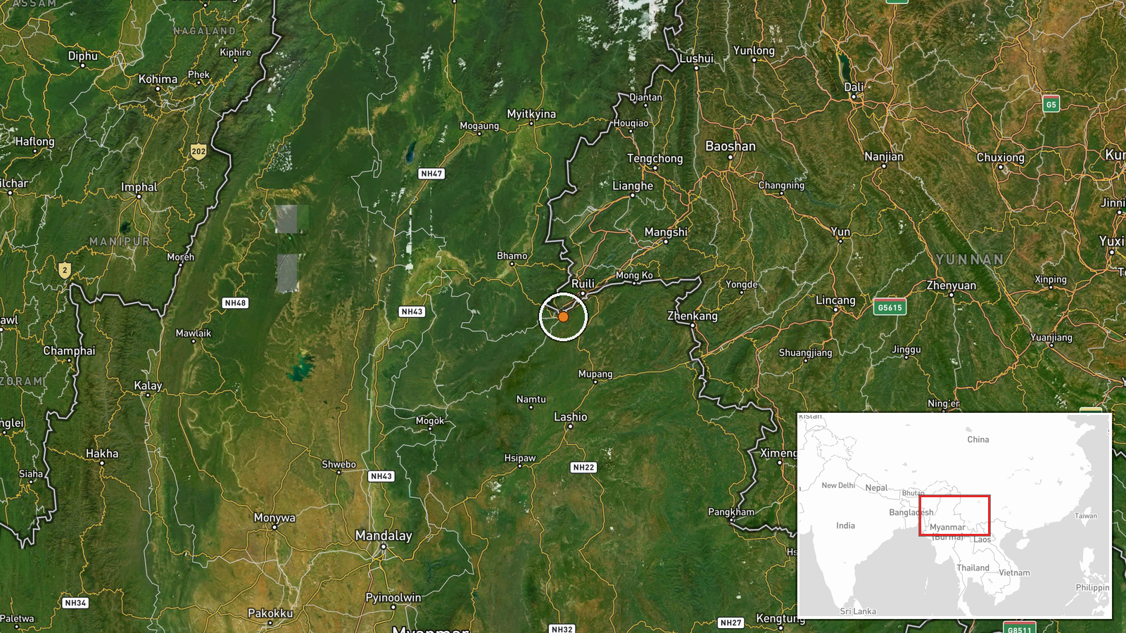 Namkham, Namkham Township, Shan State, Myanmar — Report location map