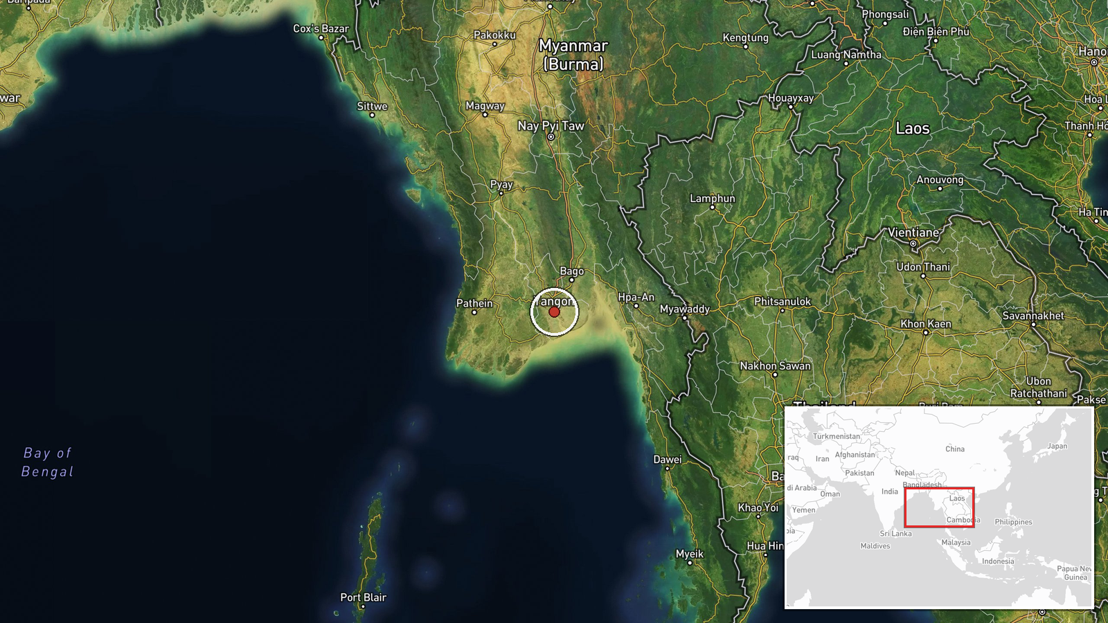 Myanmar (location not reported) — Police Operation location map