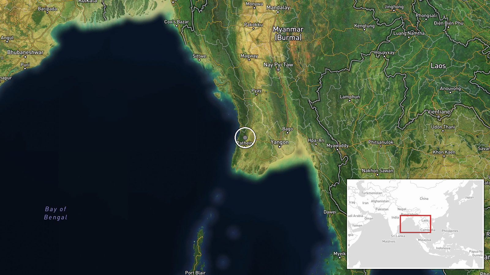 Sa Phyu Kyi village, Thapaung Township, Ayeyarwady Region, Myanmar — IED location map
