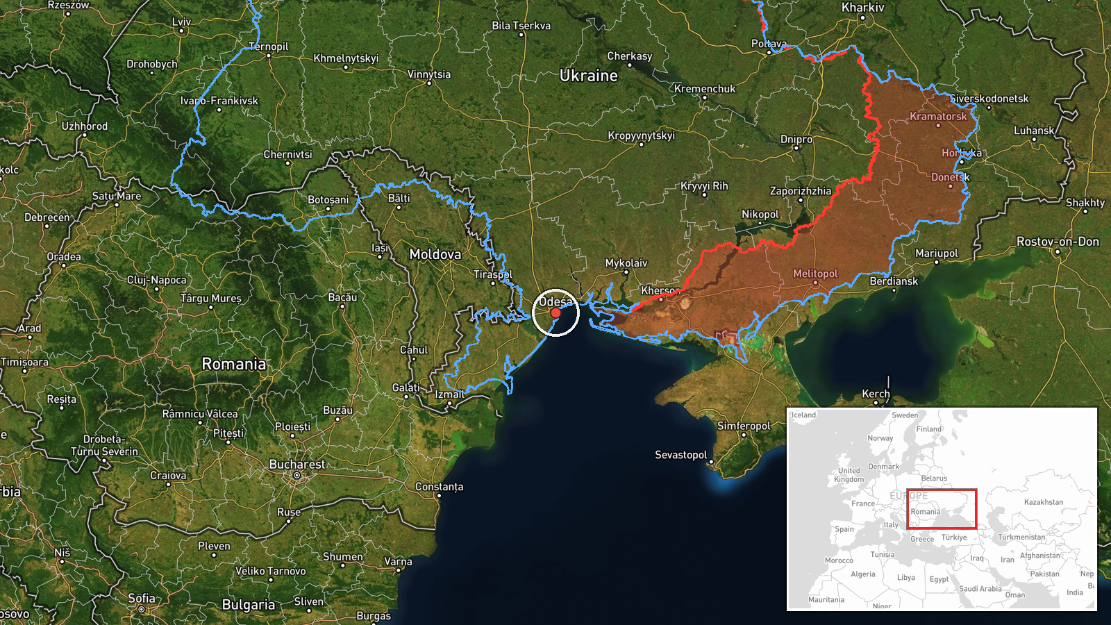 Odesa Oblast, Ukraine — Drone Transit location map