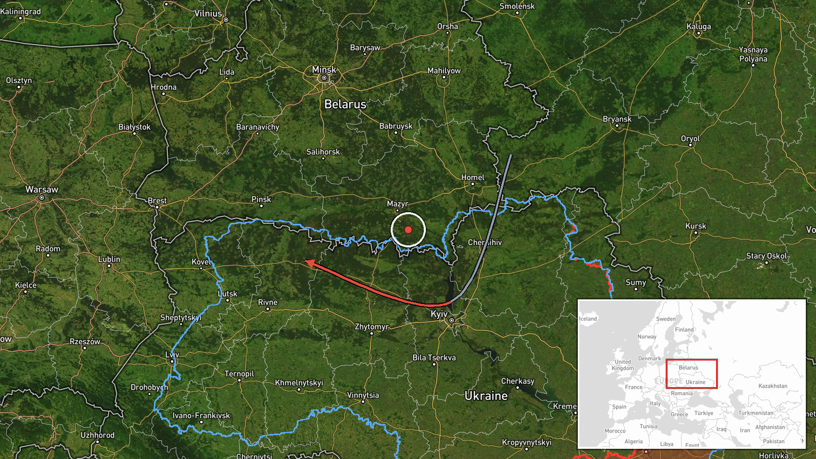 Rivne Oblast, Ukraine — Drone Transit location map