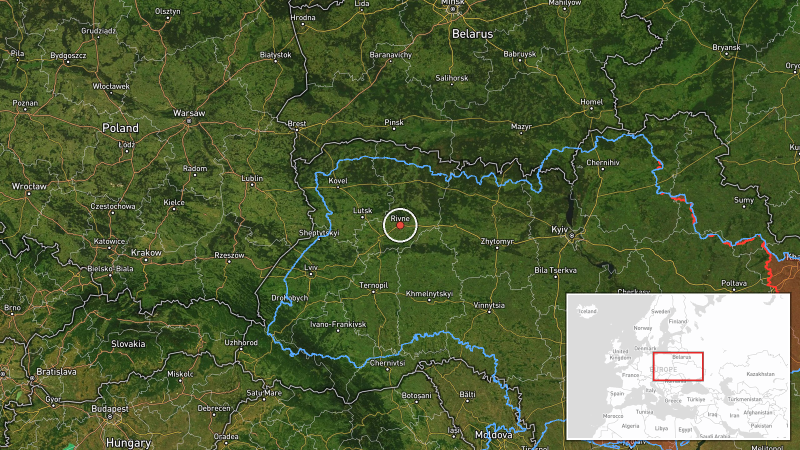 Rivne Oblast, Ukraine — Drone Transit location map