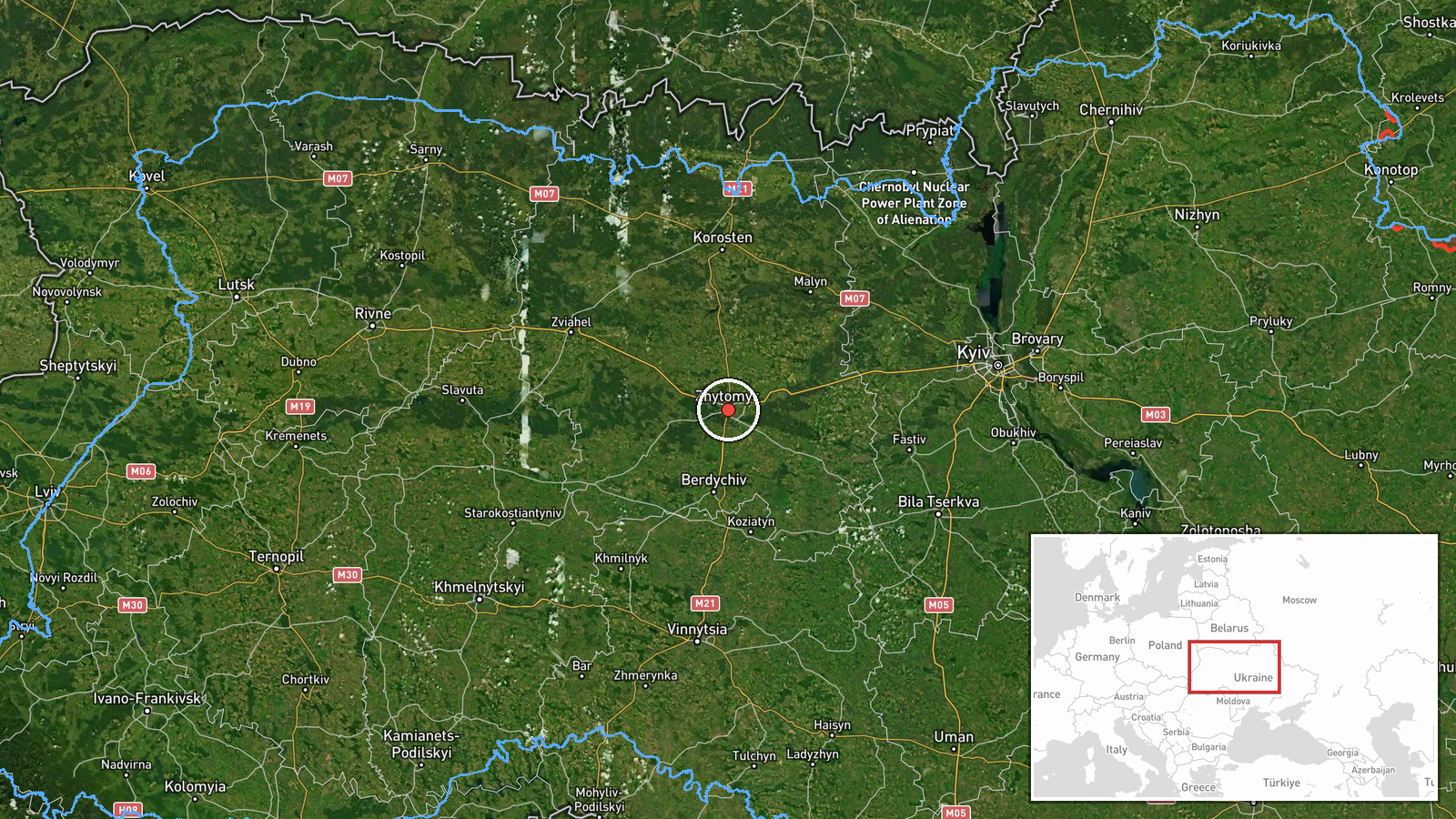 Zhytomyr Oblast, Ukraine — Drone Transit location map
