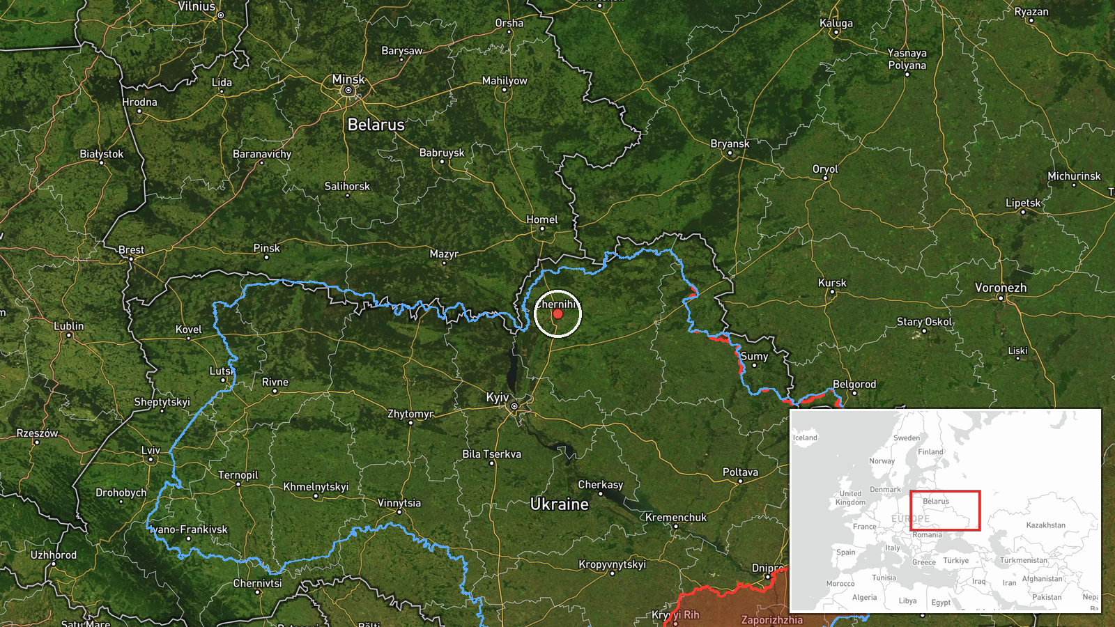 Chernihiv Oblast, Ukraine — Drone Transit location map