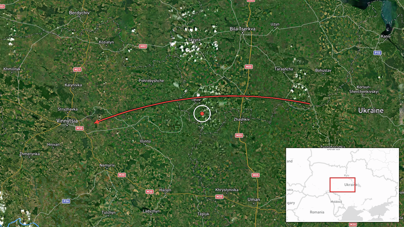 Vinnytsia Oblast, Ukraine — Drone Transit location map