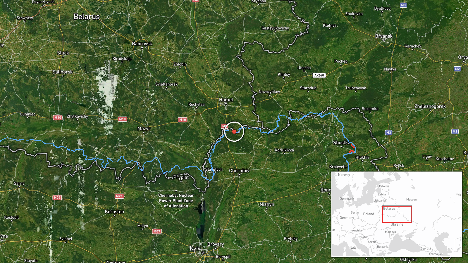 Dobrianka, Chernihiv Oblast, Ukraine — Drone Transit location map