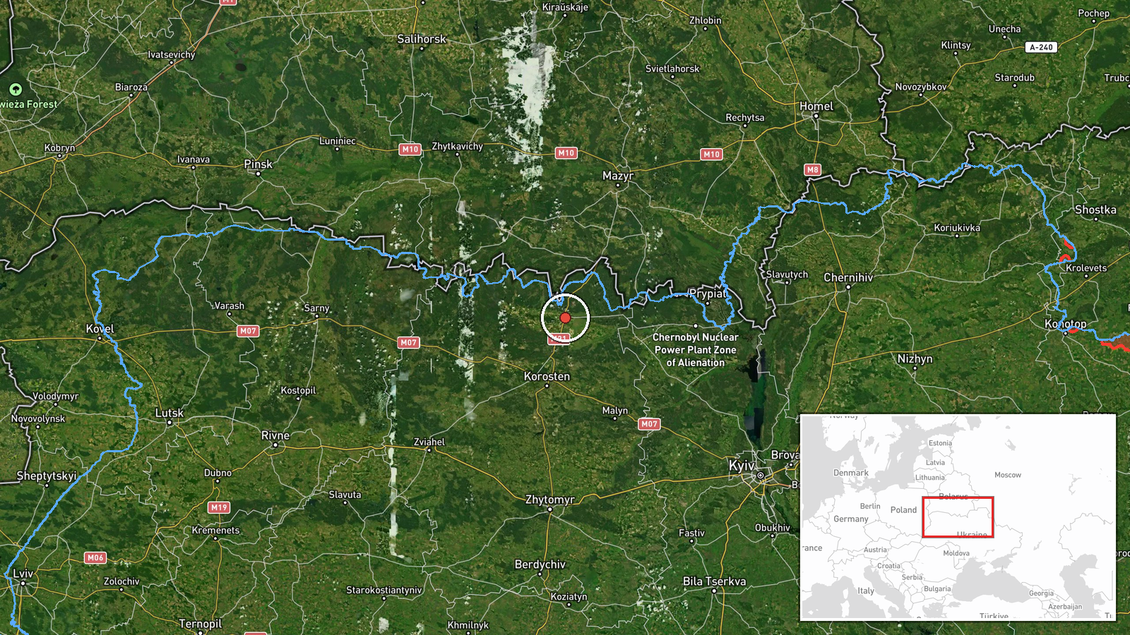 Ovruch, Ukraine — Drone Transit location map