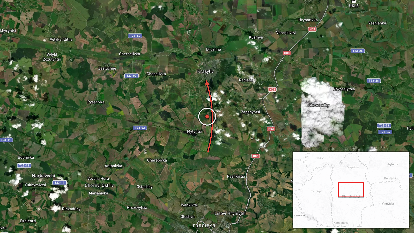 Krasyliv, Ukraine — Drone Transit location map