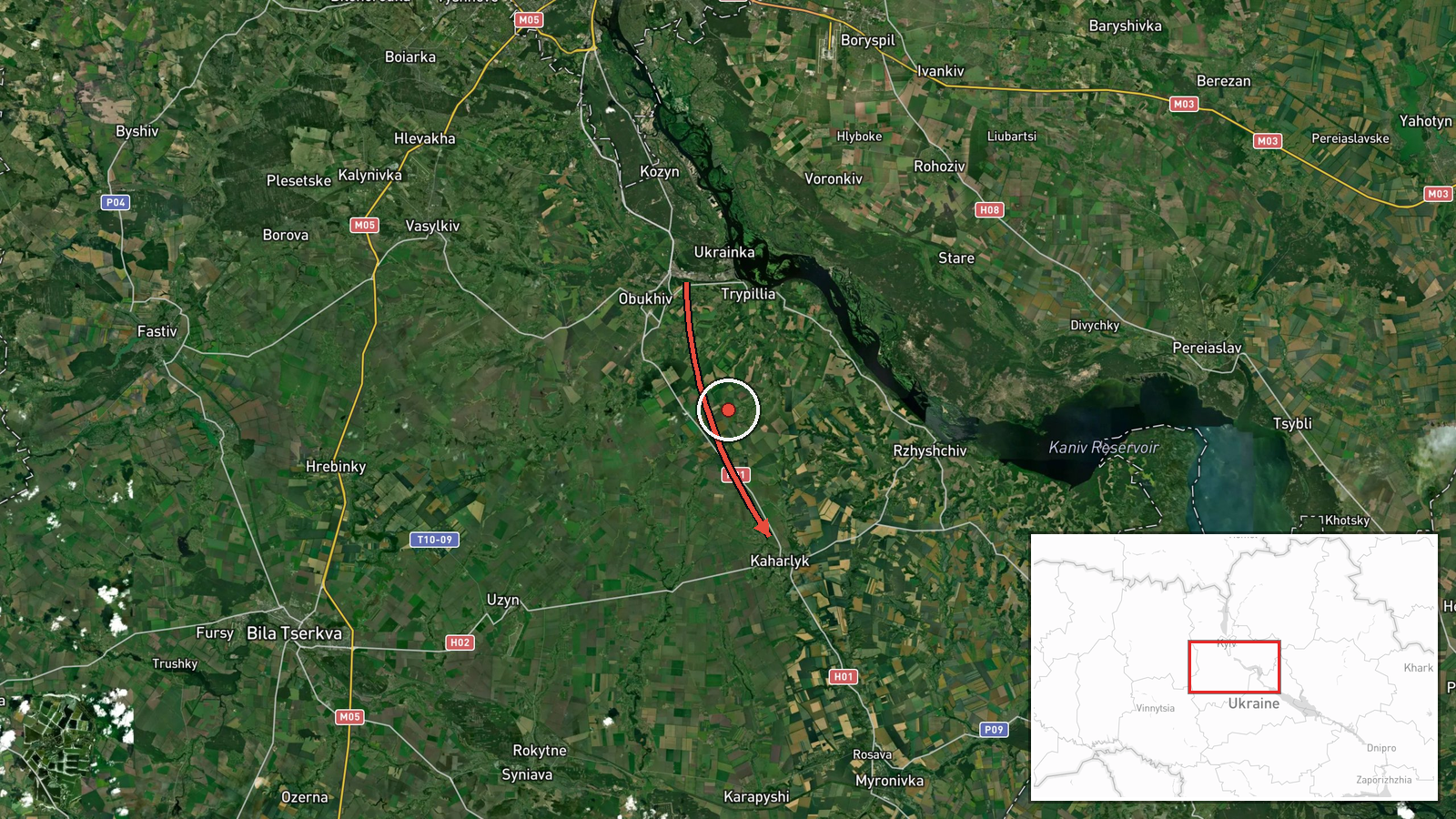Kaharlyk, Ukraine — Drone Transit location map