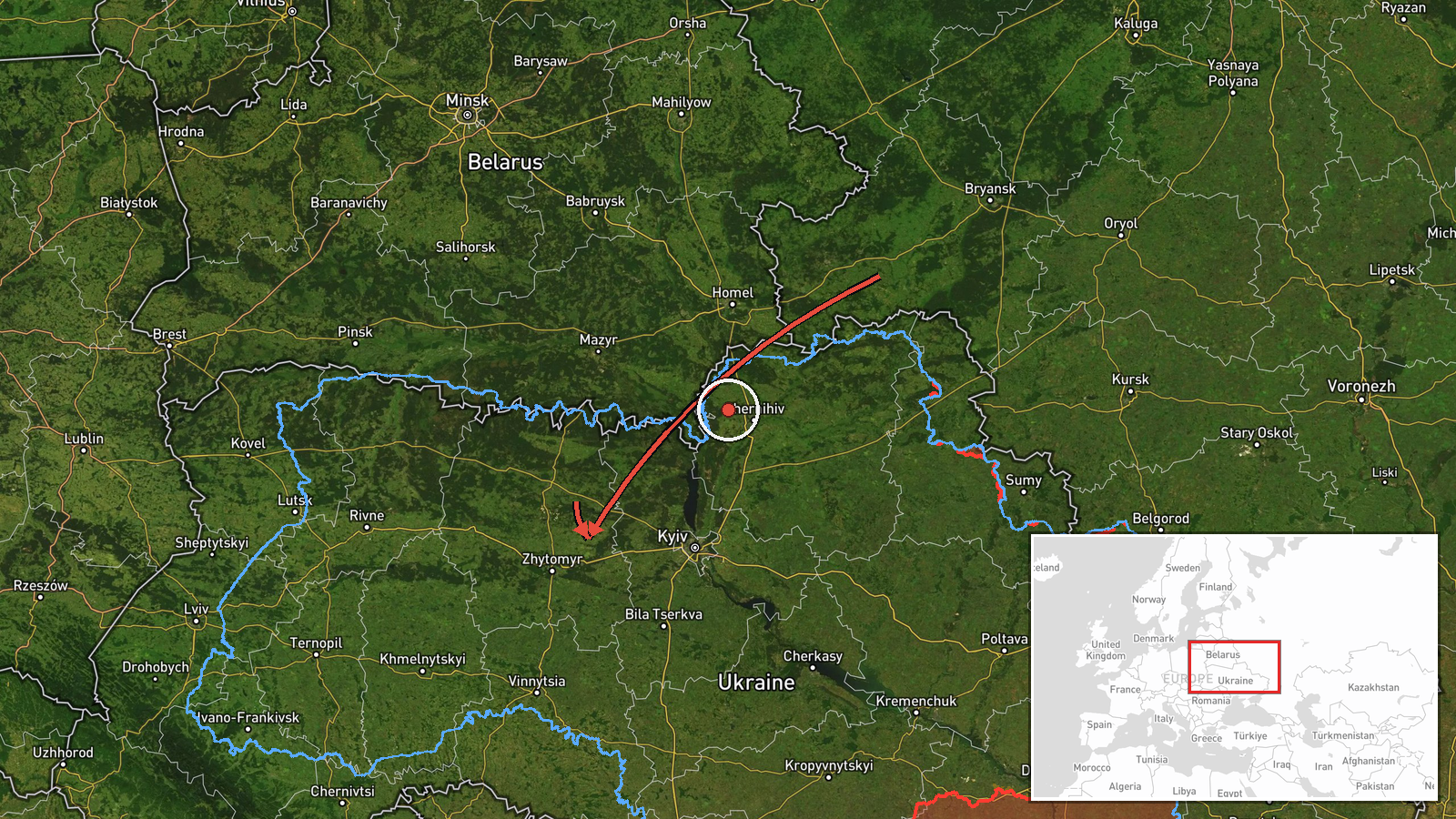 Zhytomyr Oblast, Ukraine — Drone Transit location map