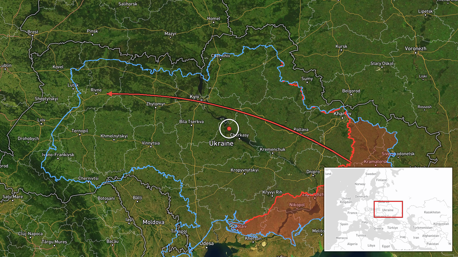 Kivertsi, Ukraine — Drone Transit location map