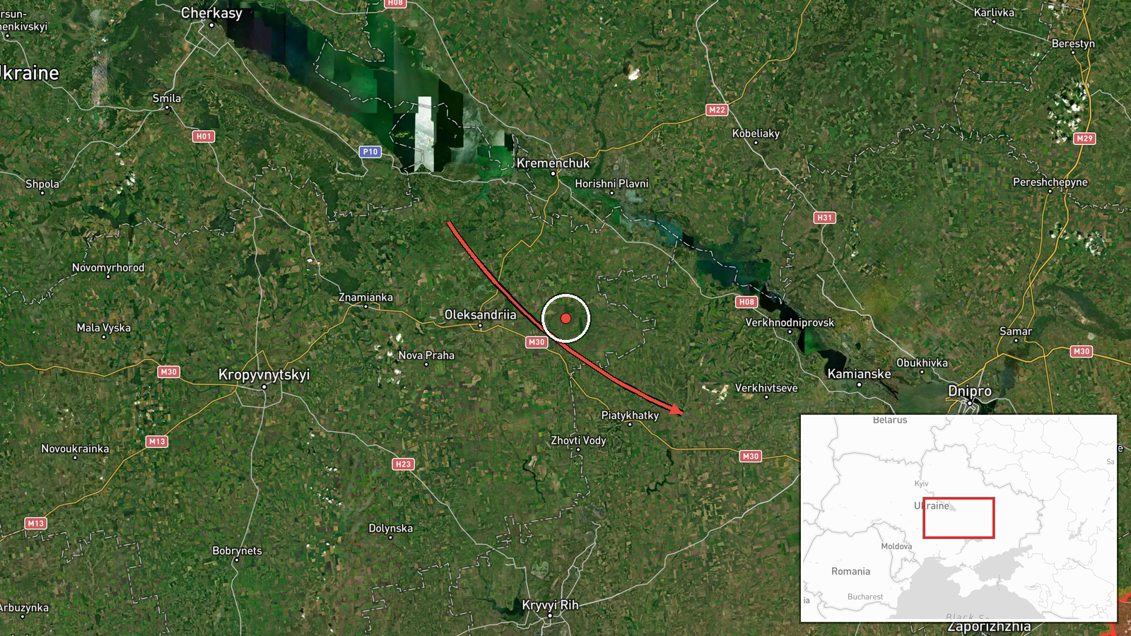 Kalynopil, Ukraine — Drone Transit location map