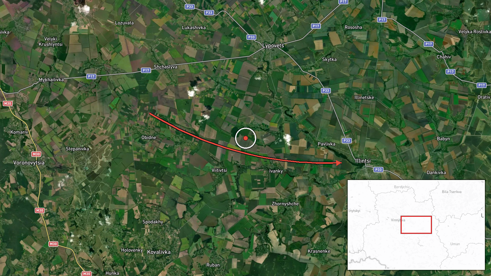 Illintsi, Ukraine — Drone Transit location map