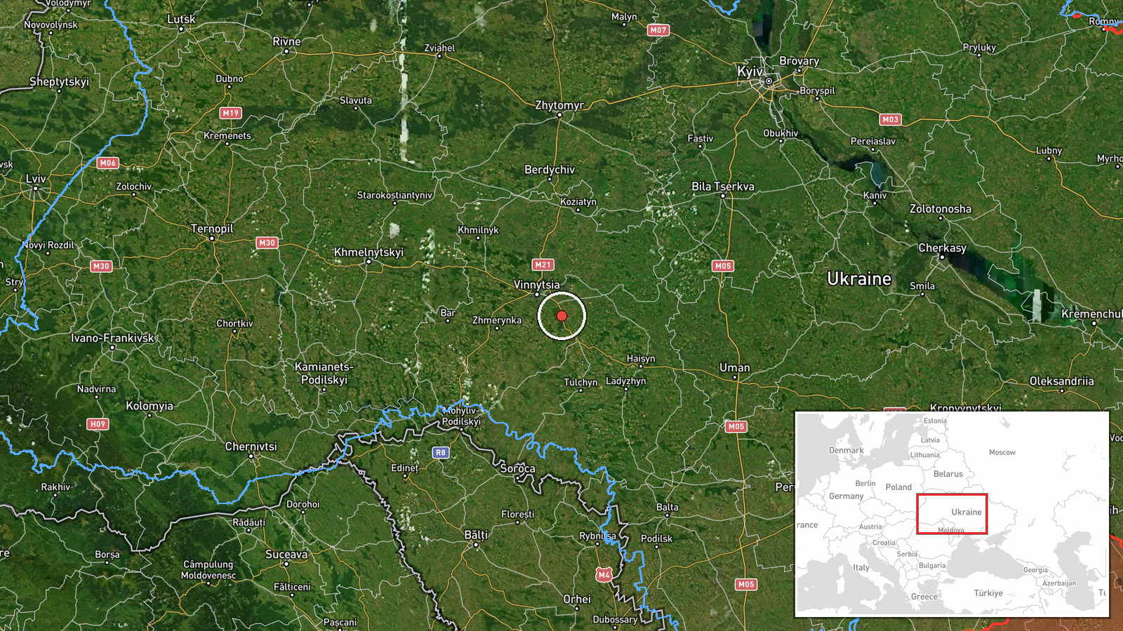 Voronovytsya, Ukraine — Drone Transit location map