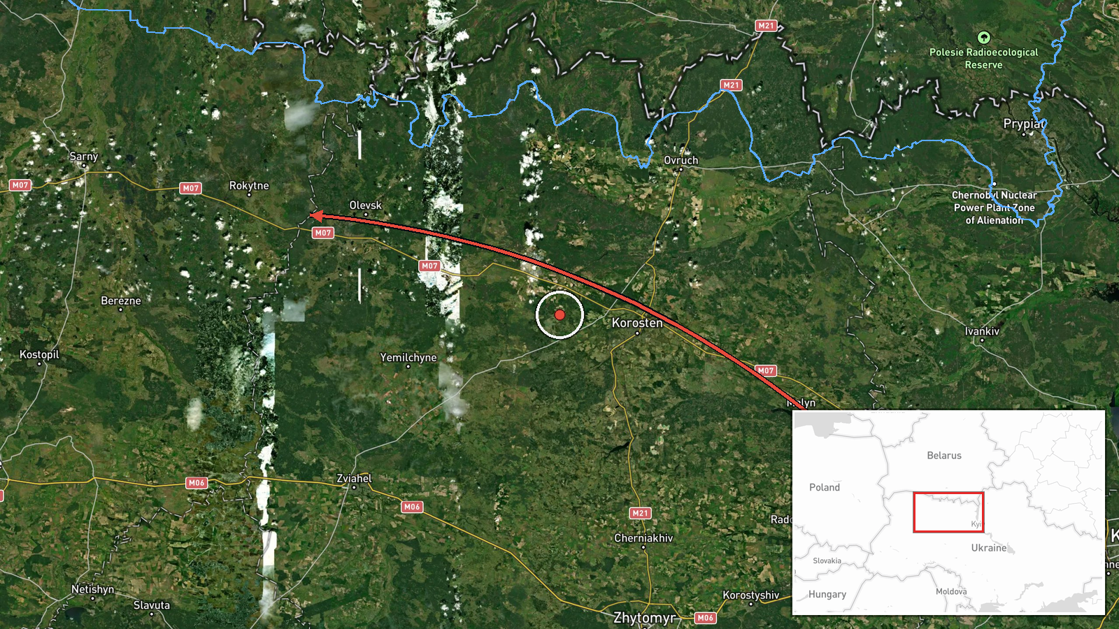 Rokytne, Ukraine — Drone Transit location map