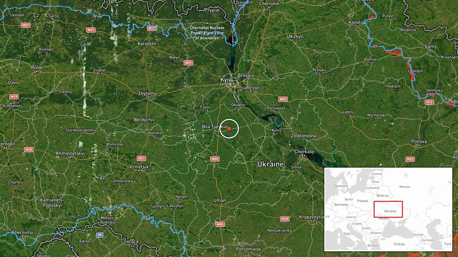 Uzyn, Ukraine — Drone Transit location map