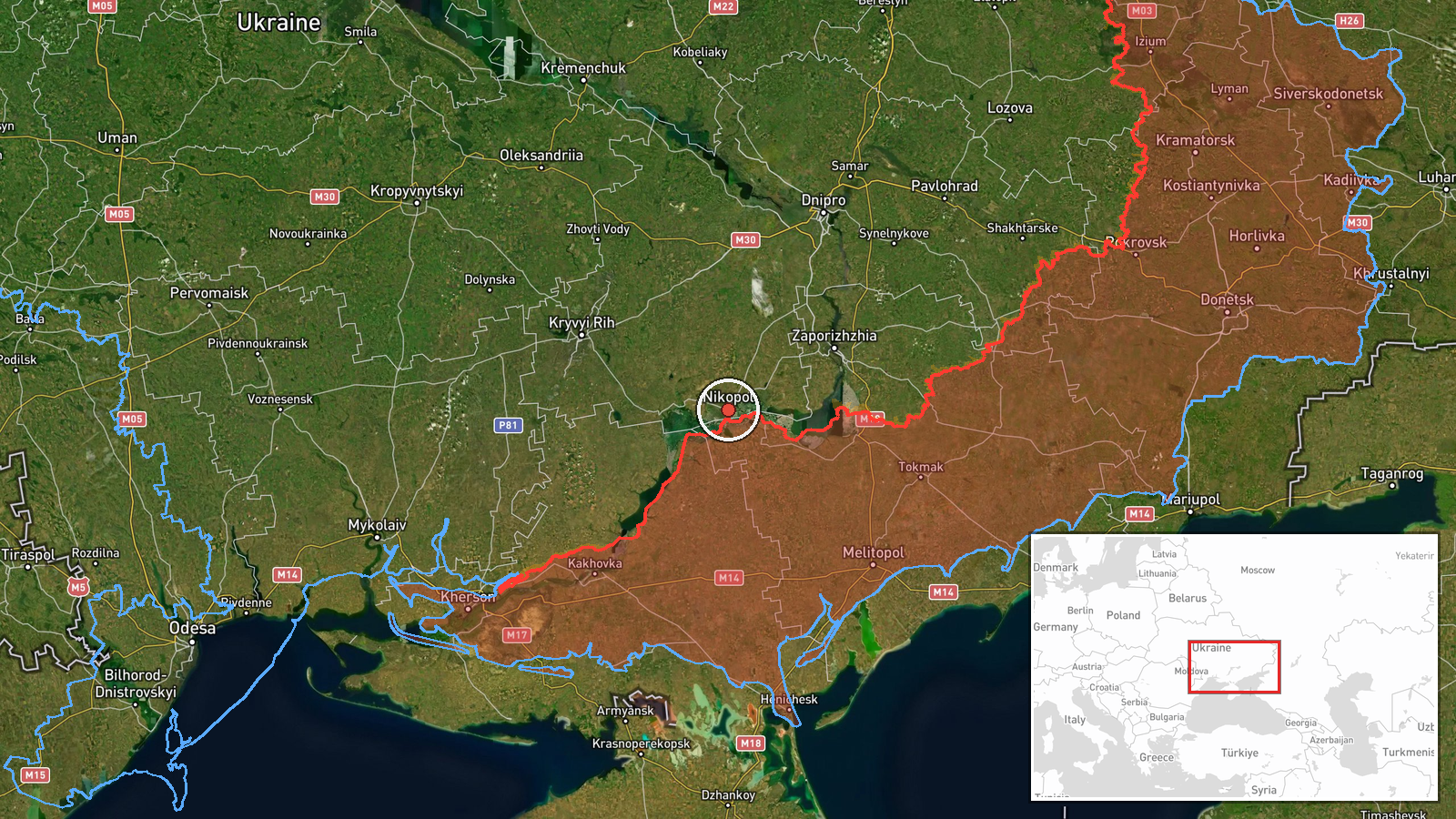Nikopol district, Ukraine — Drone Transit location map