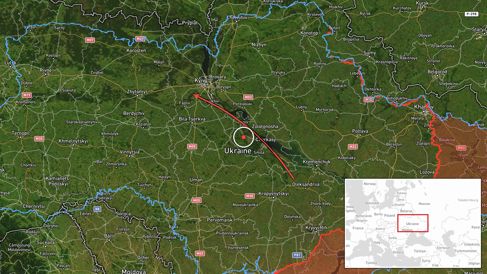 Makariv, Ukraine — Drone Transit location map