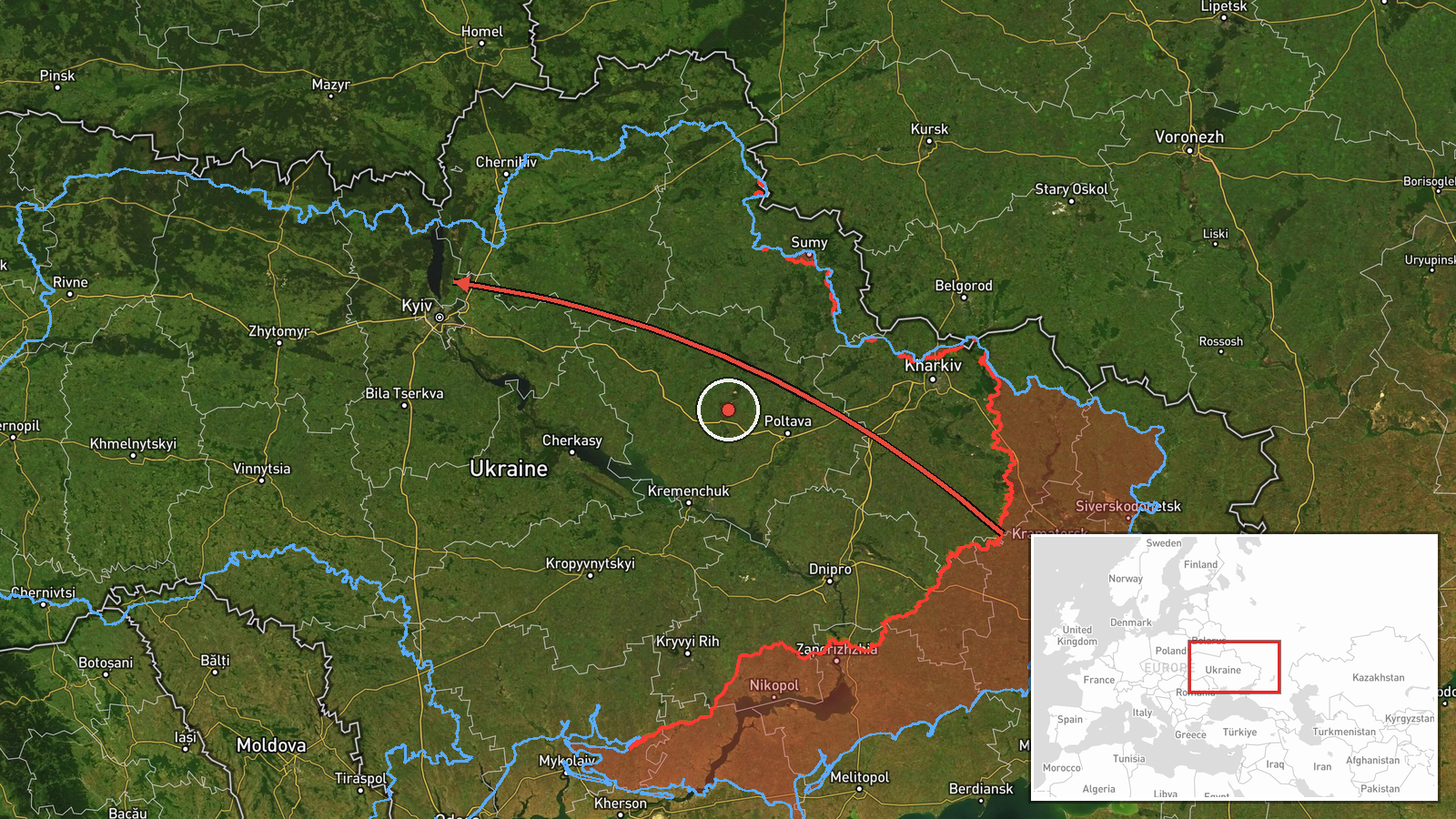 Ivankiv, Ukraine — Drone Transit location map