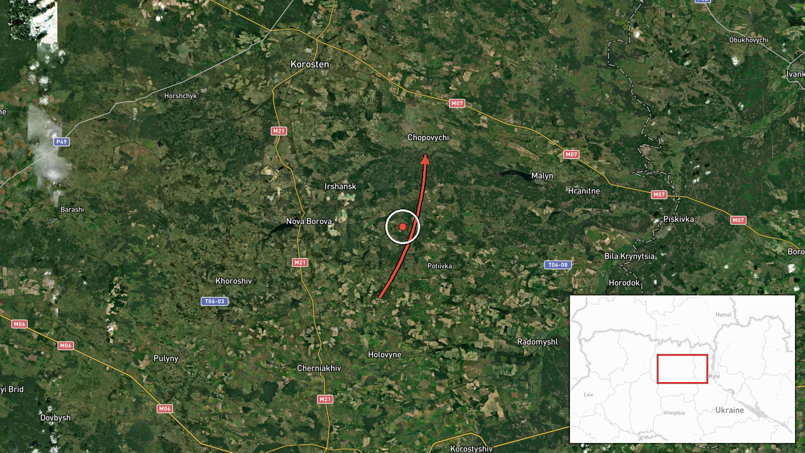 Chopovychi, Ukraine — Drone Transit location map