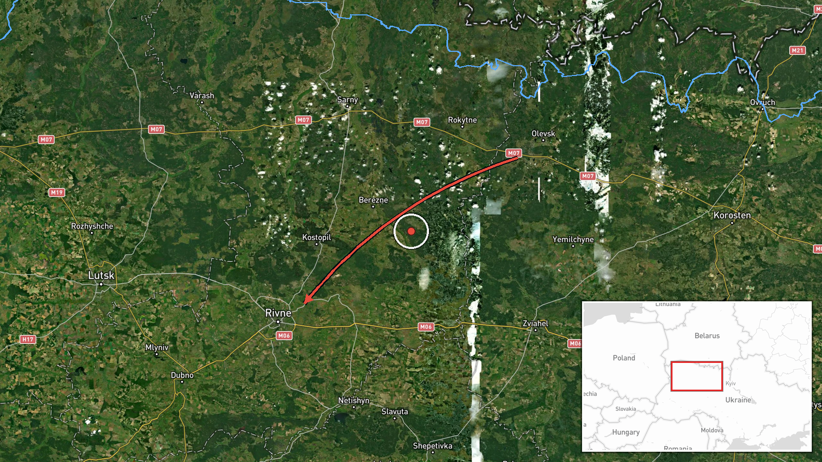 Rivne Oblast, Ukraine — Drone Transit location map