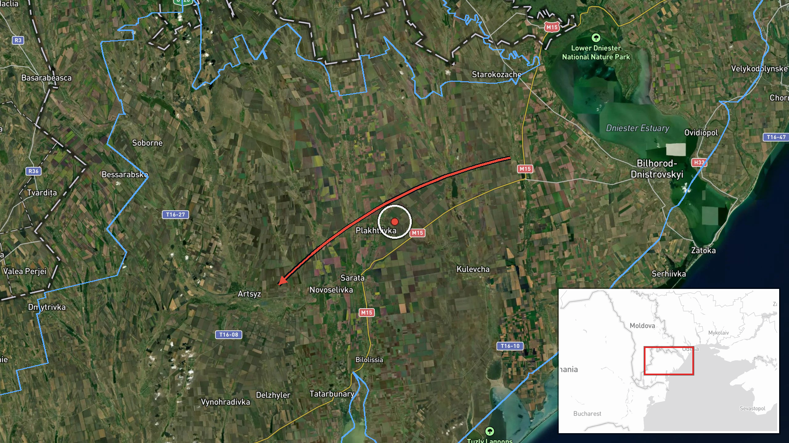 Artsyz, Ukraine — Drone Transit location map