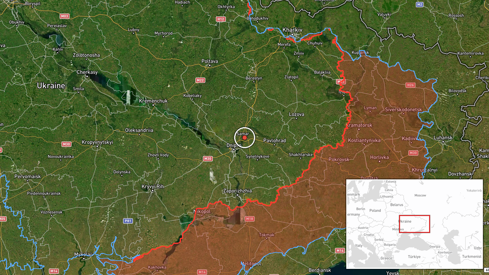 Samar, Ukraine — Cruise Missile location map