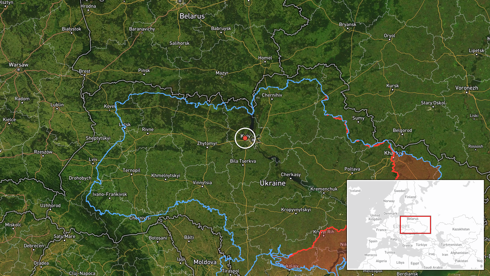 Northern Kyiv Oblast, Ukraine — Drone Transit location map