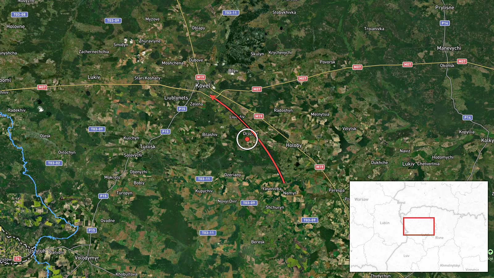 Kovel, Ukraine — Drone Transit location map