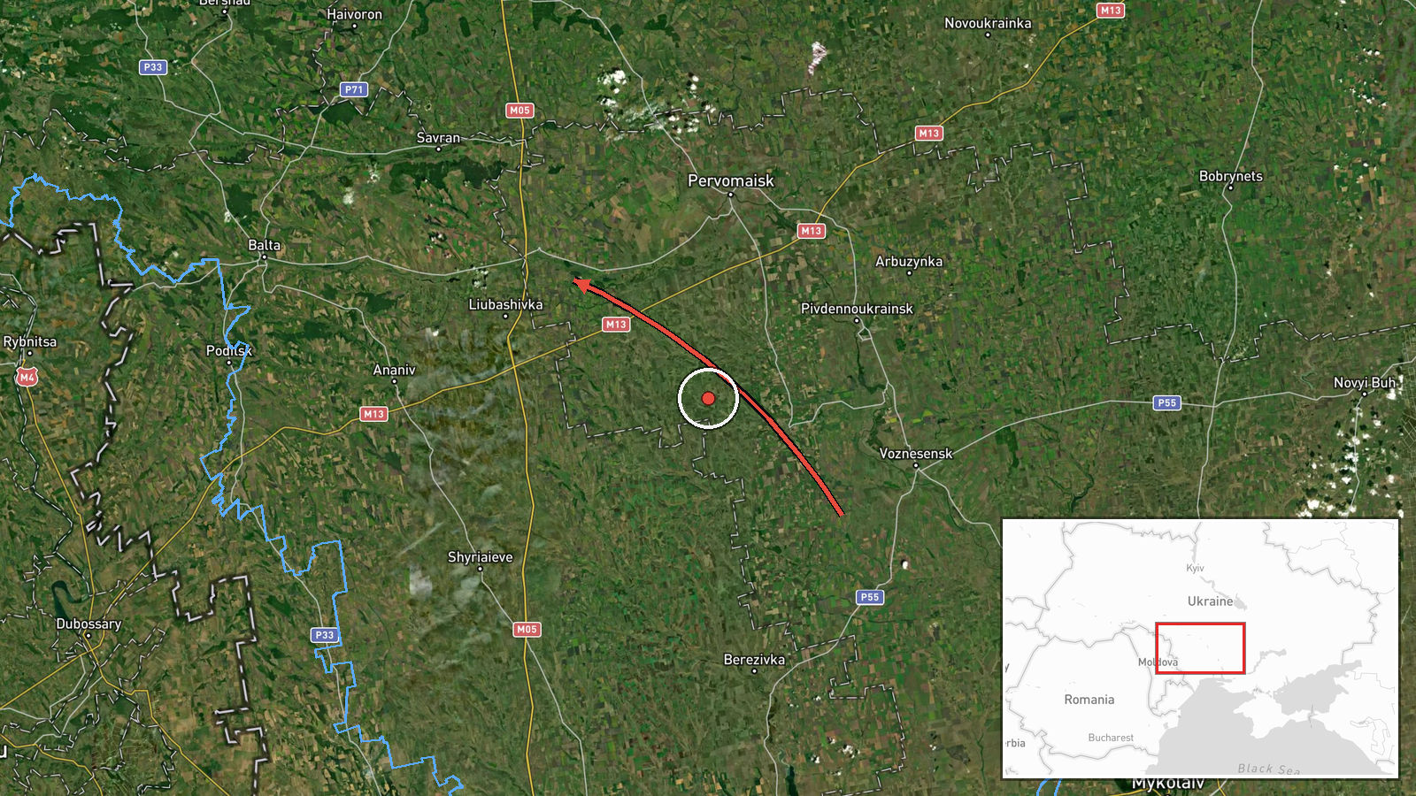 Kryve Ozero, Ukraine — Drone Transit location map
