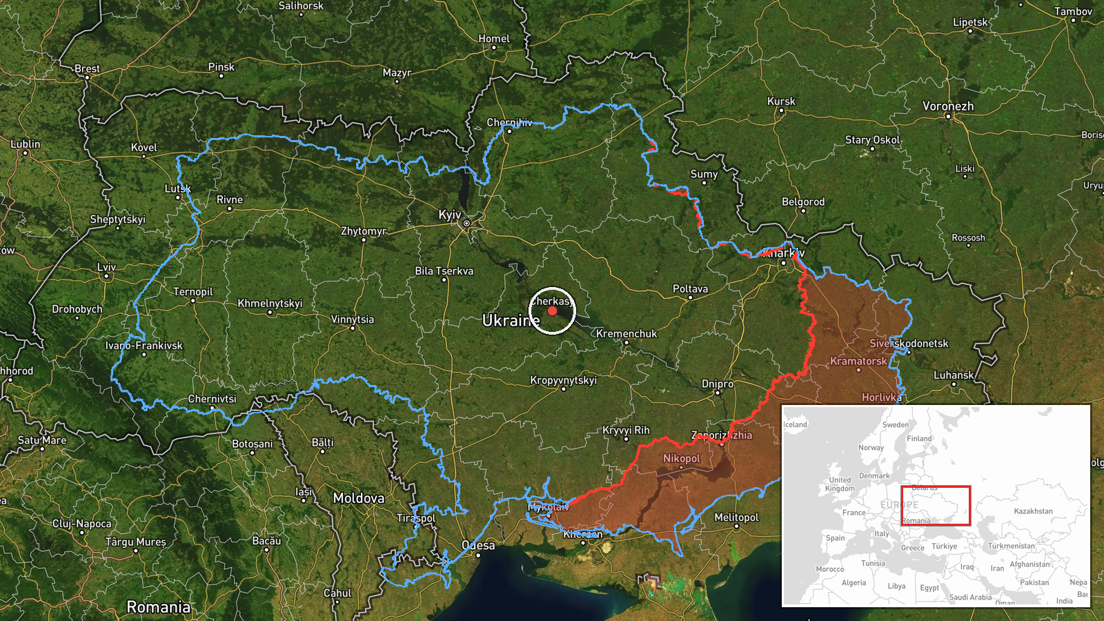 Cherkasy Oblast, Ukraine — Drone Transit location map