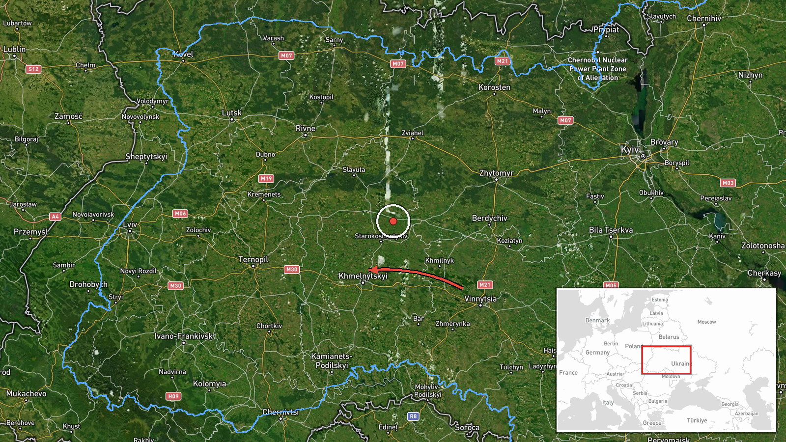 Rivne Oblast, Ukraine — Drone Transit location map