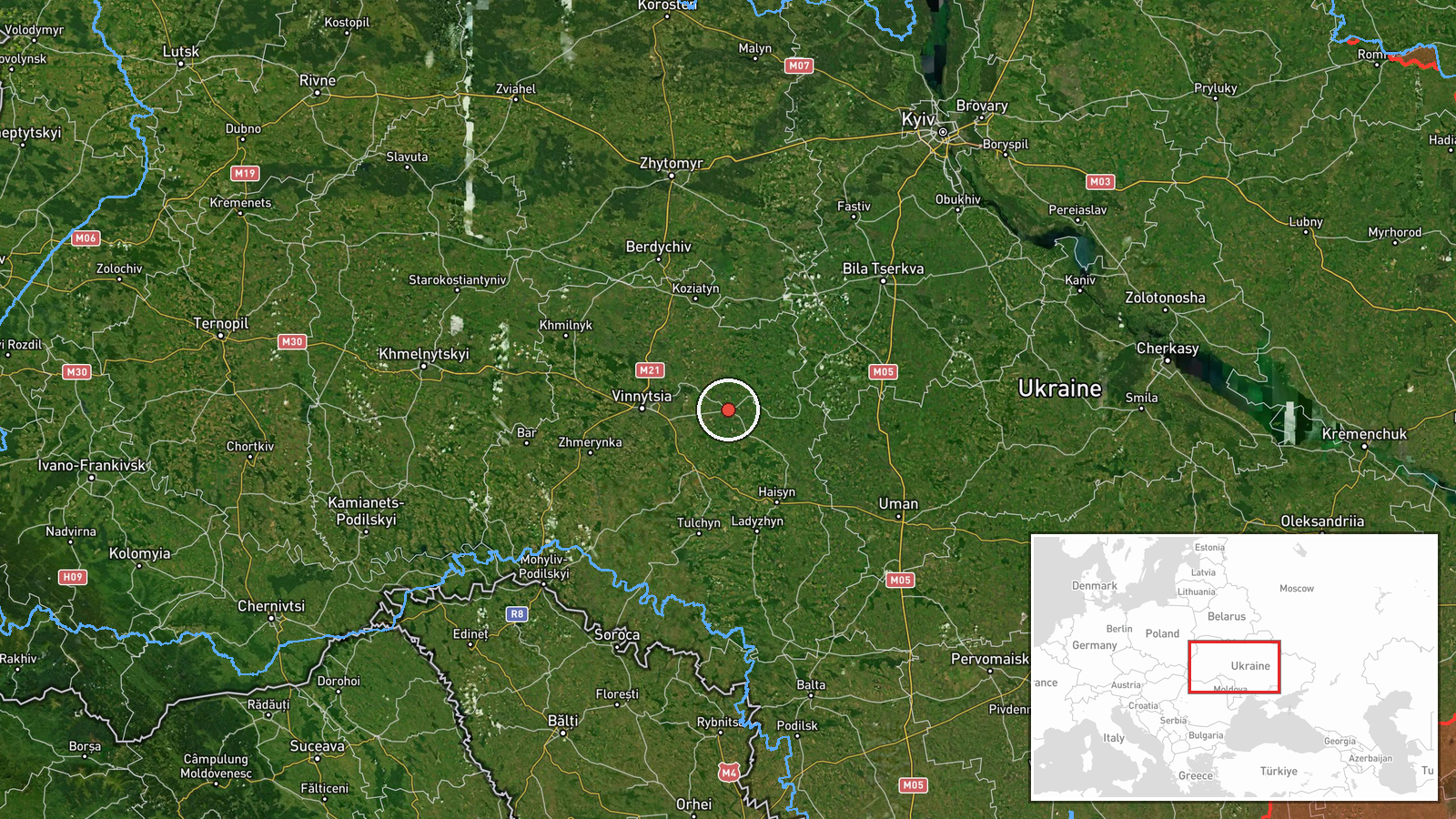 Lypovets, Ukraine — Drone Transit location map