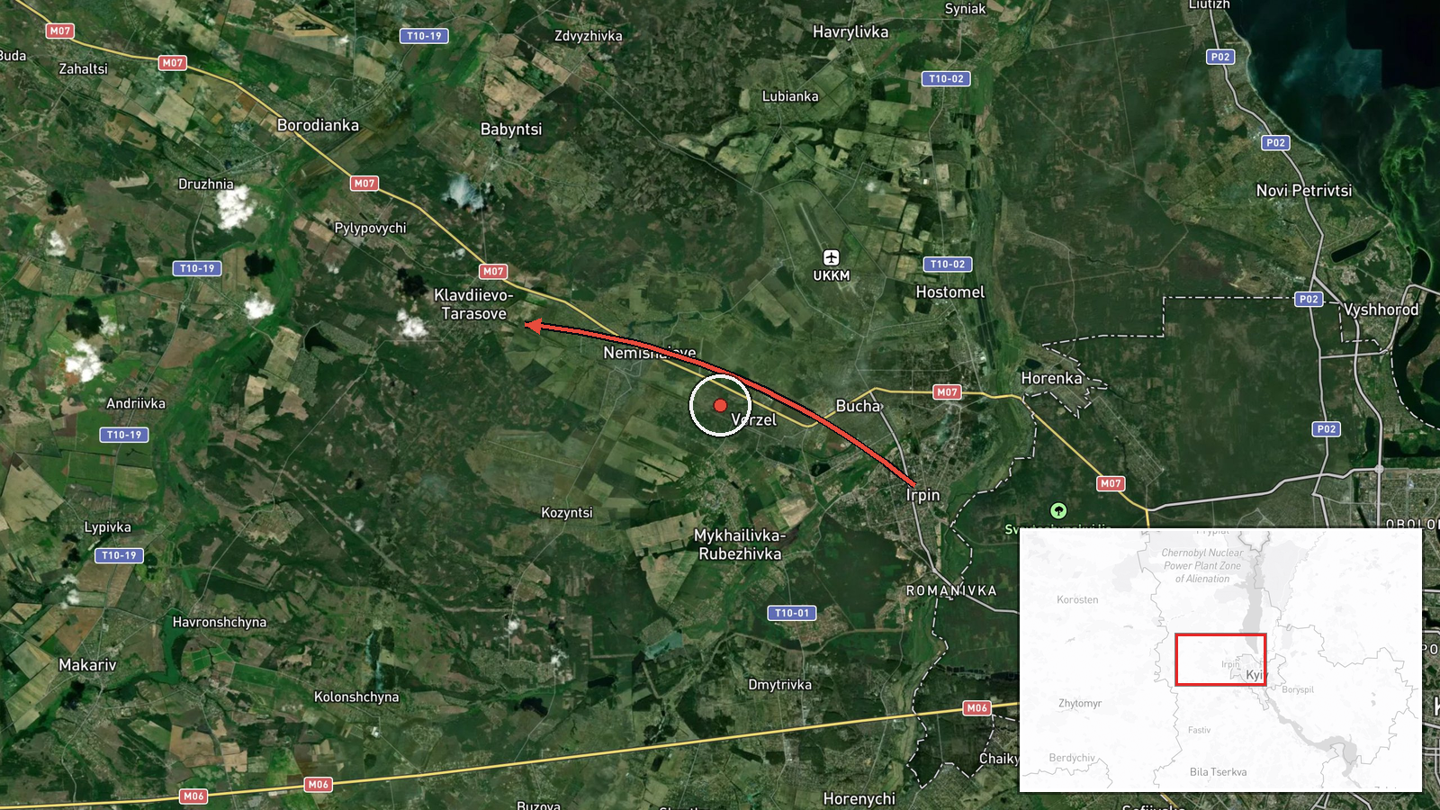 Klavdiievo-Tarasove, Ukraine — Drone Transit location map