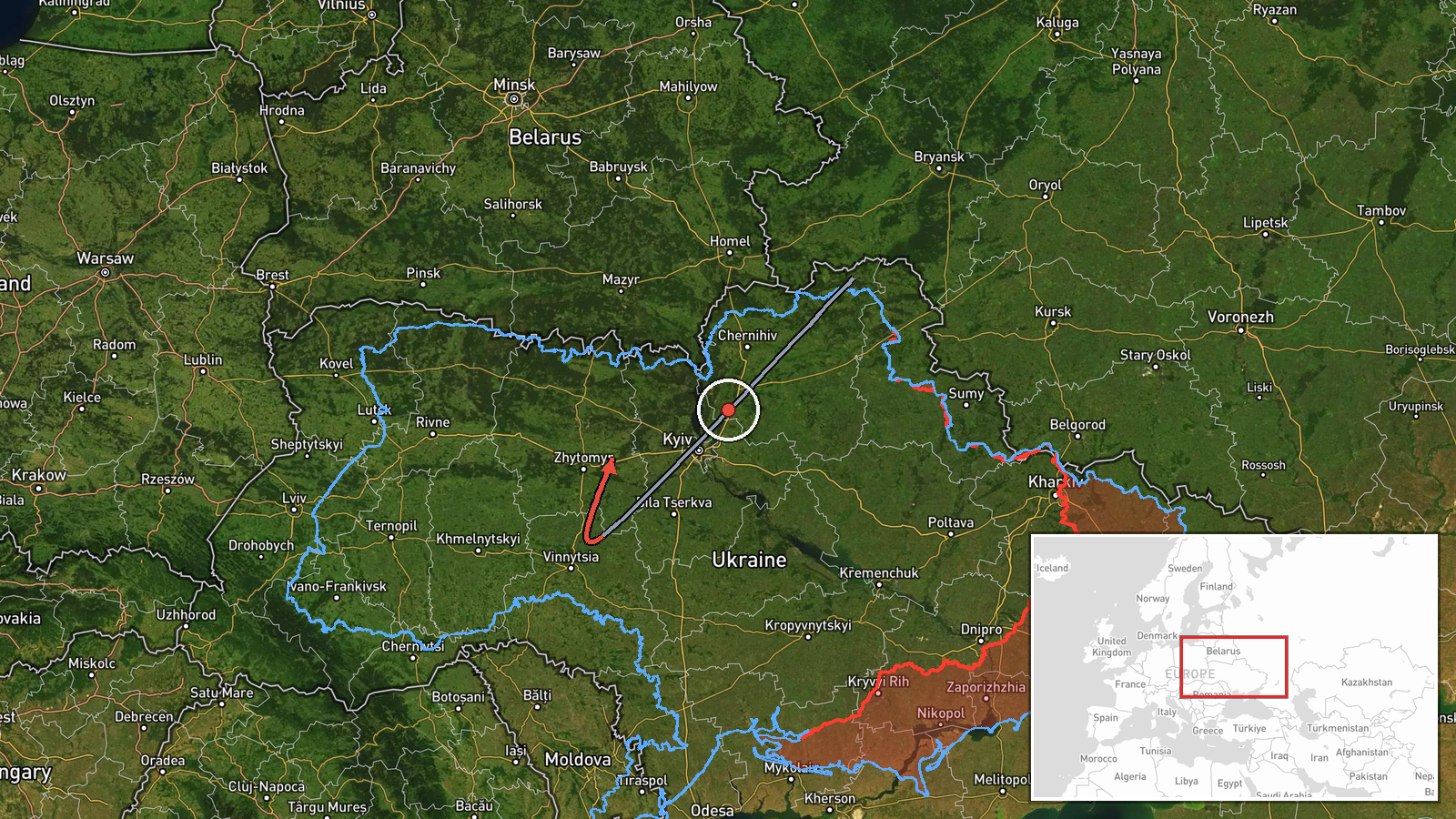 Zhytomyr Oblast, Ukraine — Drone Transit location map