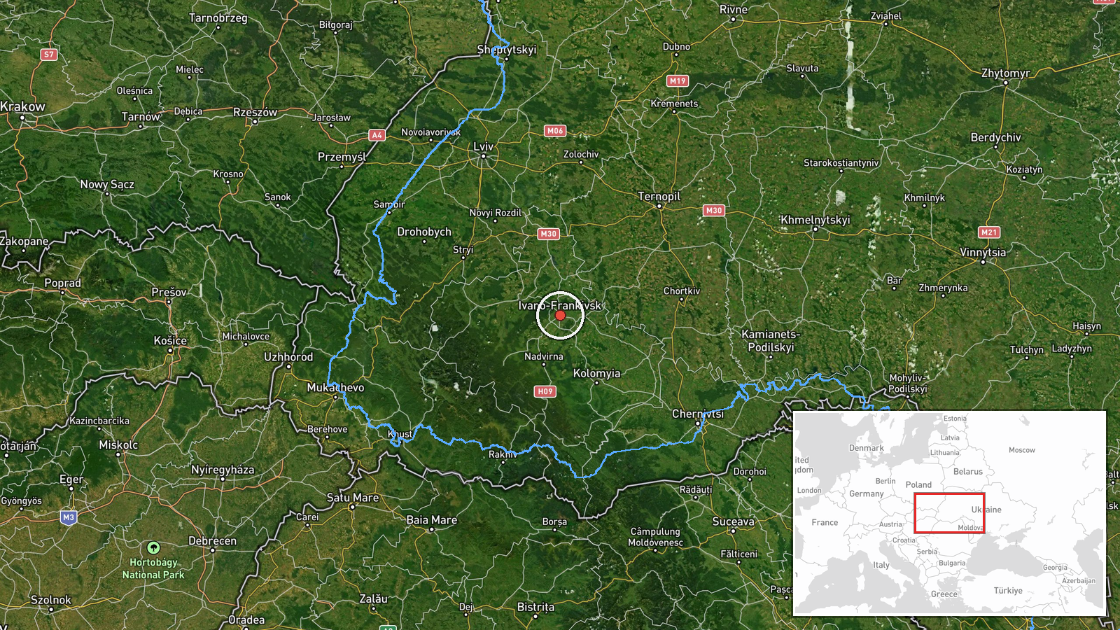 Ivano-Frankivsk, Ukraine — Drone Transit location map