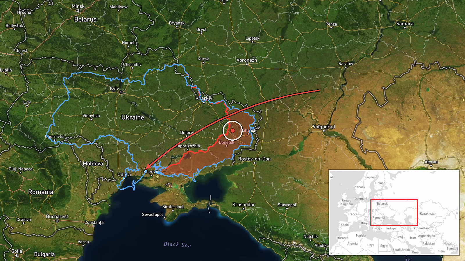 Odesa Oblast, Ukraine — Drone Transit location map