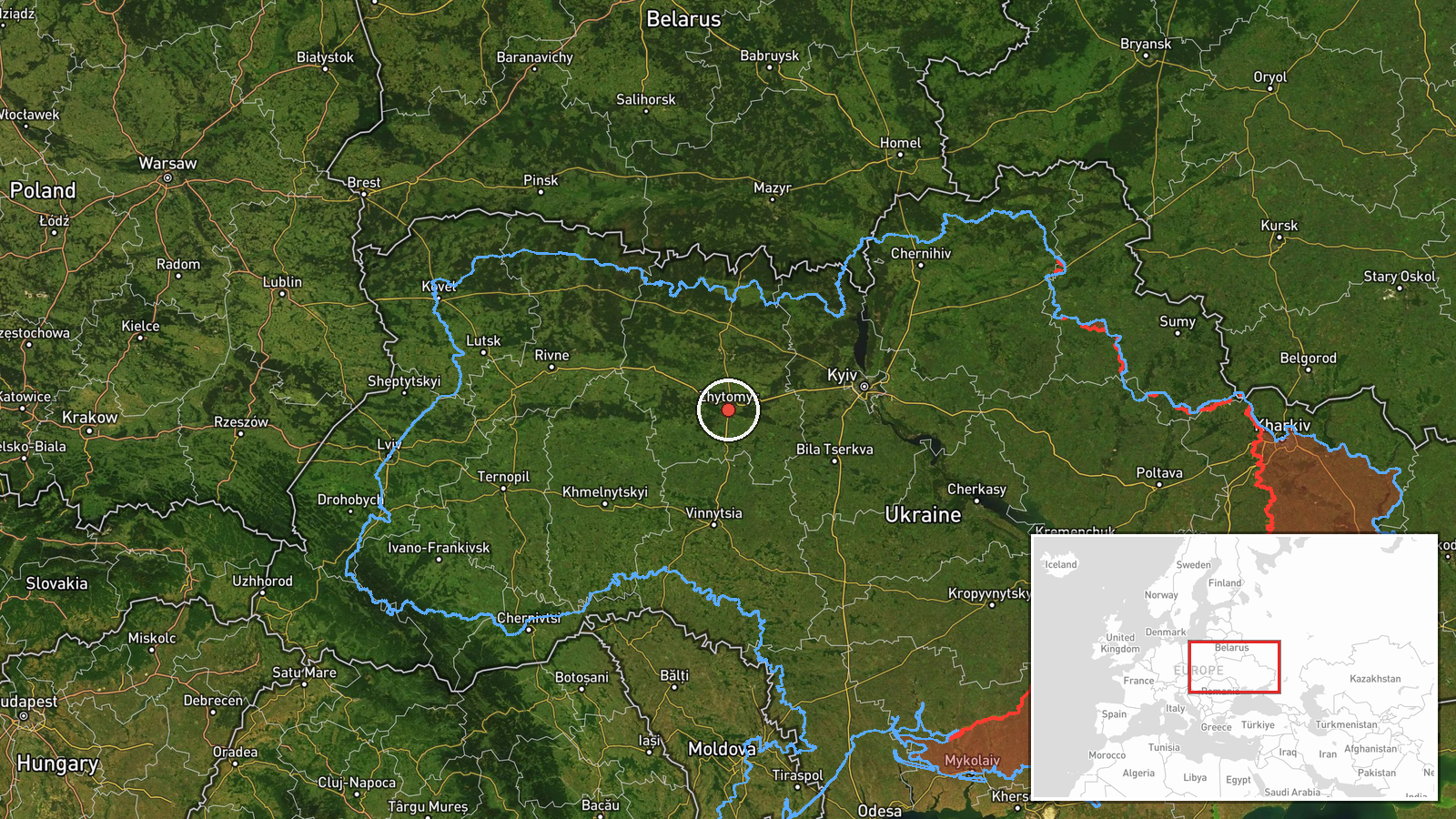 Zhytomyr Oblast, Ukraine — Drone Transit location map