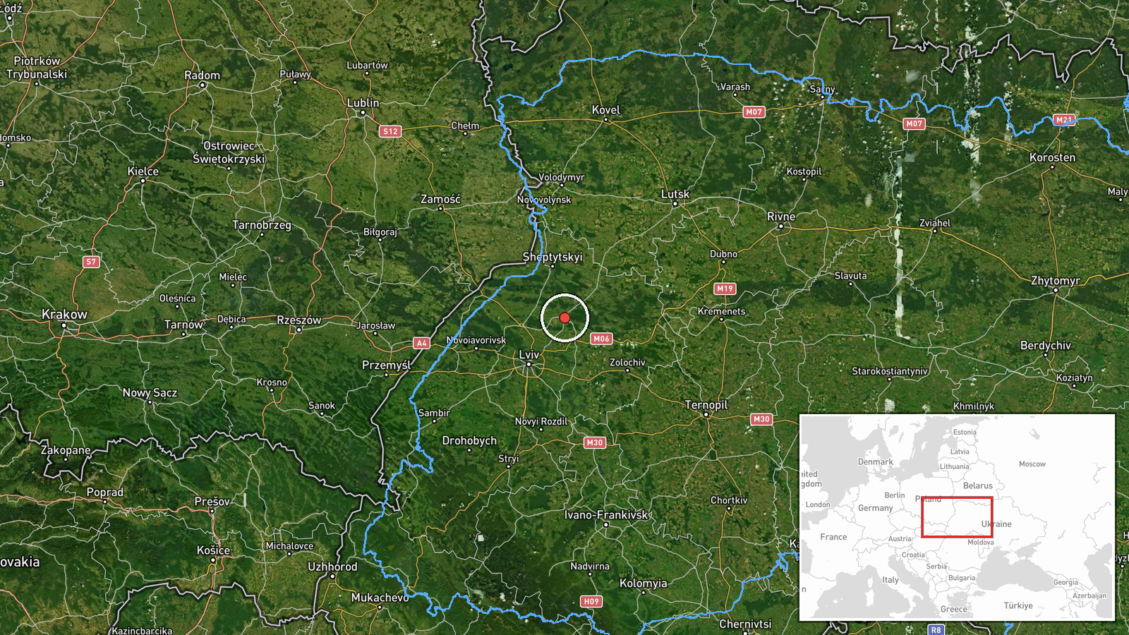 Kamyanka-Buzka, Ukraine — Drone Transit location map