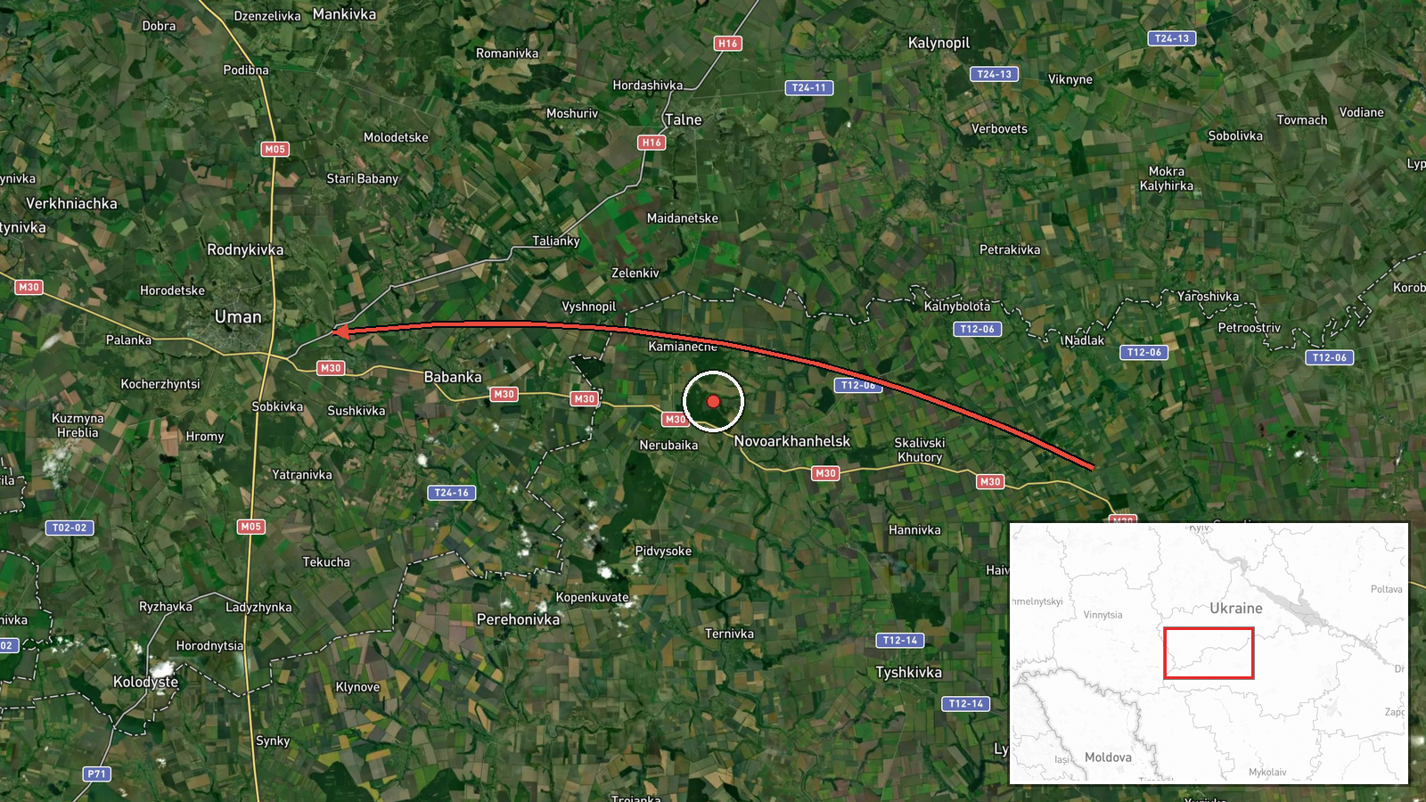 Uman, Ukraine — Drone Transit location map