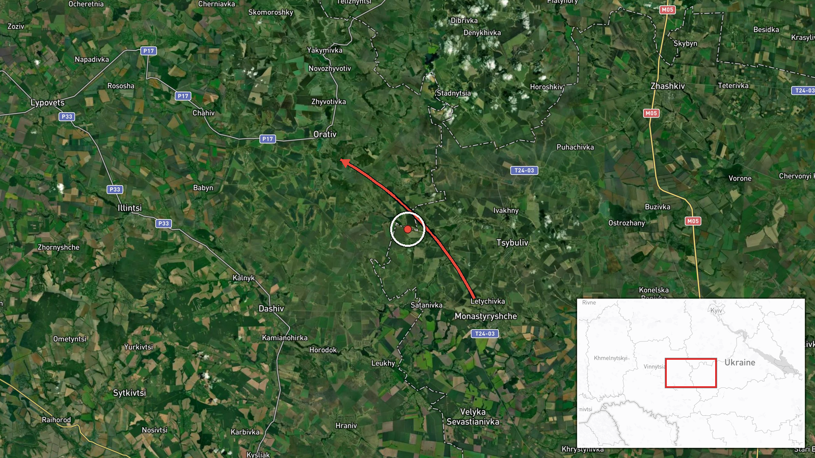 Orativ, Ukraine — Drone Transit location map
