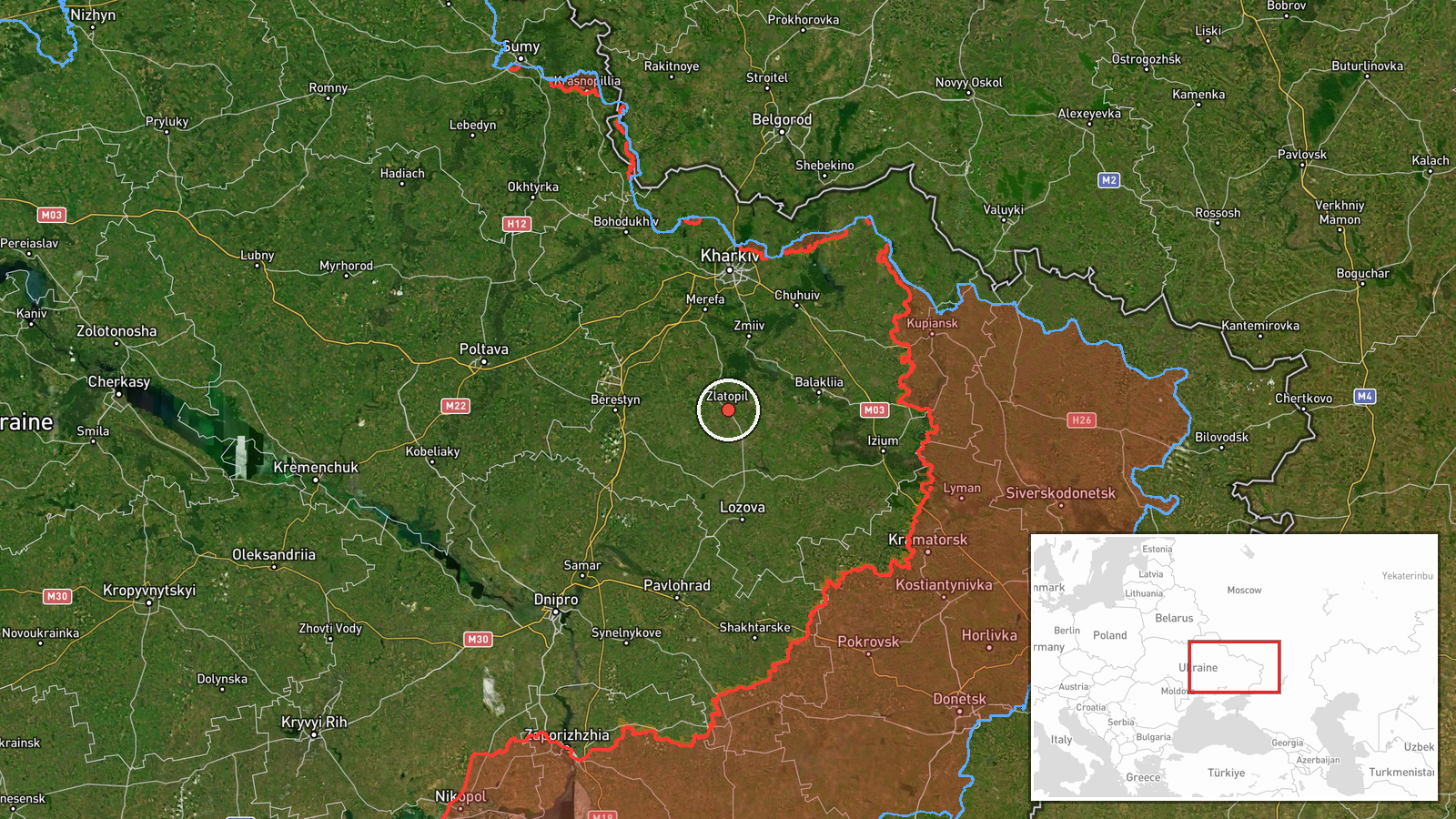 Zlatopil, Ukraine — Drone Transit location map