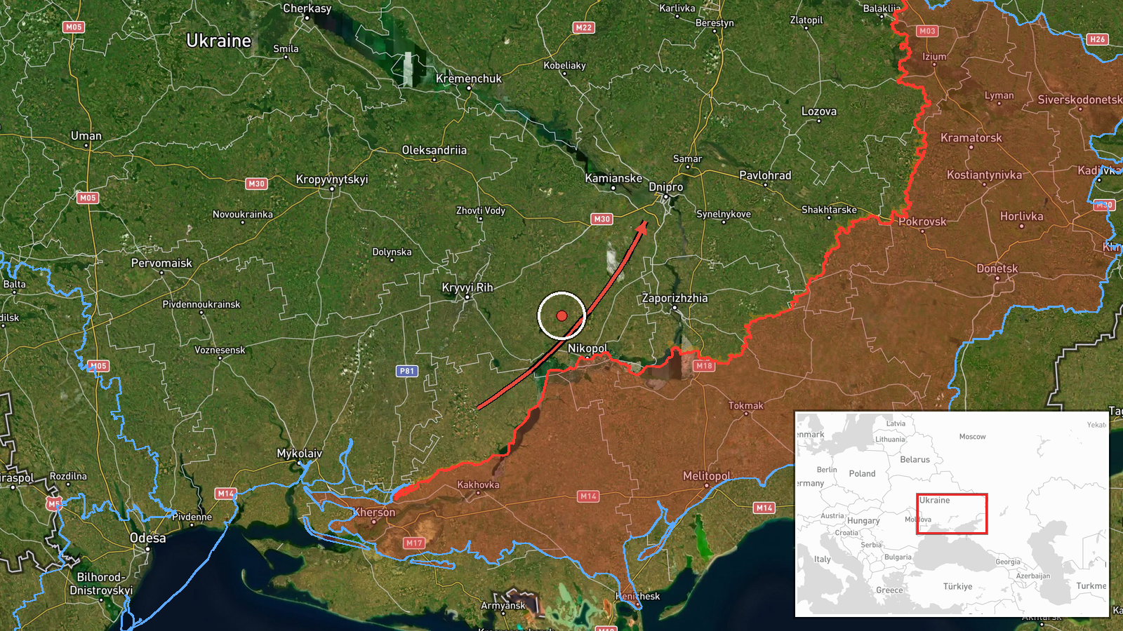 Dnipropetrovsk Oblast, Ukraine — Drone Transit location map